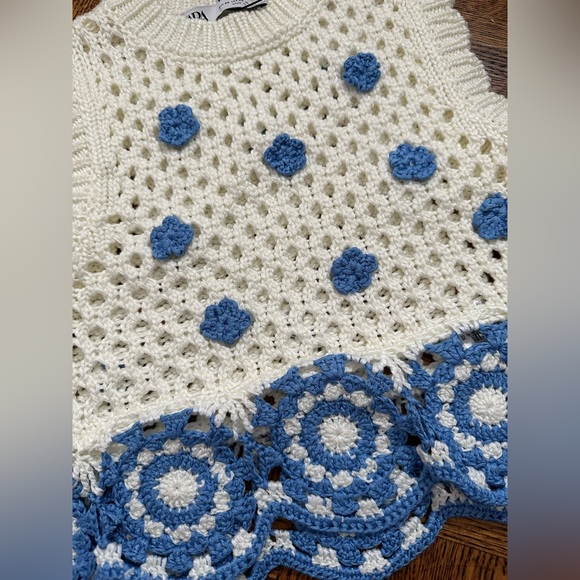 Zara new with tags crochet cropped top - Picture 2 of 2